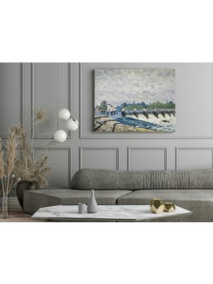 Alfred Sisley - Molesey Weir, Hampton Court - Ahşap Mdf Tablo