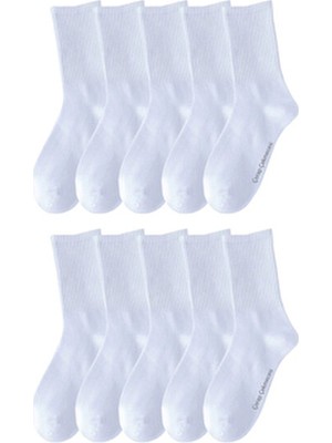 Çorap Çekmecesi Düz Beyaz Soket Çorap Süper Esnek Özellikli 12'li Paket İçeriği ile Kadın Kullanıma Uygun