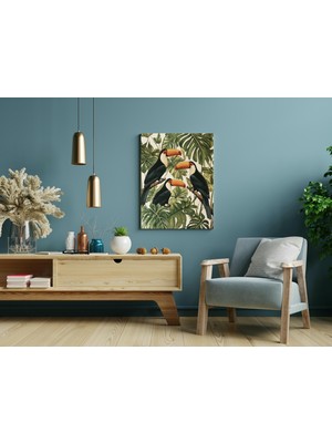 Tukanlar Ağaçta - Ahşap Mdf Tablo