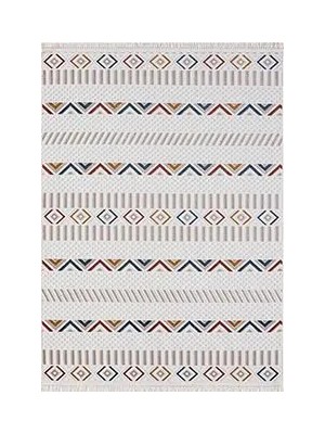Aren Halı Manerbio Geometrik Multi Polyester Kaydırmaz Taban Makine Halısı