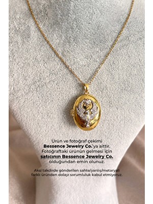 Uzak Şehir Çelik Alya Kolye Anka Kuşu - Açılabilir, Zirkon Taşlı-Paslanmaz Çelik