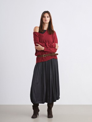 Lc Waikiki Yeni Sezon Beli Lastikli Saten Pileli Etek