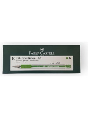 Faber Castell 1425 Iğne Uçlu Açık Yeşil Tükenmez Kalem 10'lu Paket