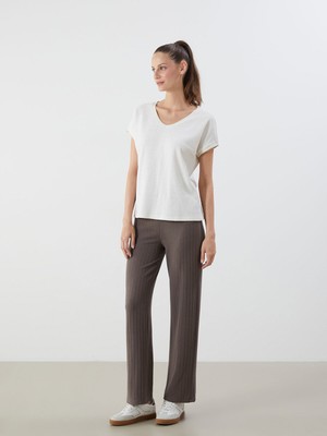 Lc Waikiki Yeni Sezon Beli Lastikli Dokulu Kadın Pantolon