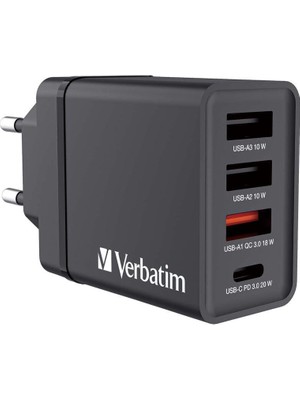 CHR-30EU1 30W Wıth 1 x Usb-C® Pd 20 W / 1 x Usb-A Qc 3.0 / 2 x Usb-A 10W Black (Eu) USB Şarj Cihazı