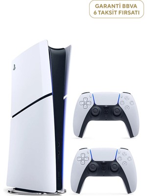 SONY Playstation 5 1 Tb Slim Digital Edition Oyun Konsolu + 2. Ps5 Kol Beyaz