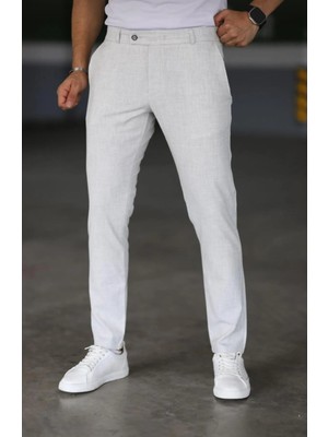 3A Moda Erkek Italyan Kesim Dar Kalıp Dar Paça Kumaş Pantolon  GRİ