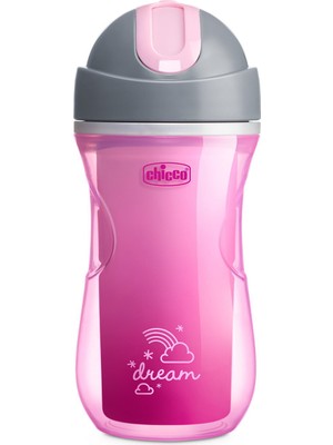 Isı Yalıtımlı Pipetli Spor Pembe Alıştırma Bardağı