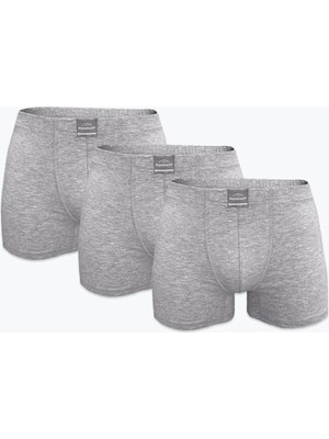 Malabadi Erkek 3'lü Gri Premium Collection Modal Boxer 3M251