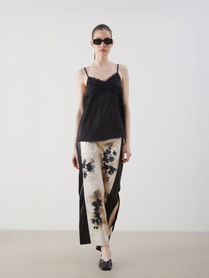 Lc Waikiki Yeni Sezon Beli Fermuarlı Desenli Saten Etek