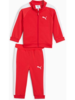Puma T7 Always On Bebek Kırmızı Eşofman Takımı Uzun Kol Regular Kalıp