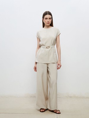 Lc Waikiki Yeni Sezon Beli Lastikli Geniş Paça Kadın Pantolon