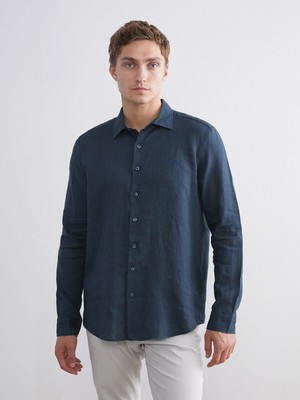 Lc Waikiki Yeni Sezon Regular Fit Uzun Kollu Keten Erkek Gömlek