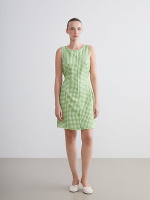 Lc Waikiki Yeni Sezon Bisiklet Yaka Ekose Mini Gömlek Elbise