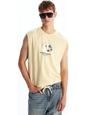 Lc Waikiki Yeni Sezon Baskılı Bisiklet Yaka Erkek Kolsuz Tişört