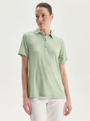 Lc Waikiki Yeni Sezon Polo Yaka Dokulu Kadın Tişört