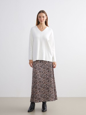 Lc Waikiki Yeni Sezon Beli Fermuarlı Leopar Desenli A Kesim Etek