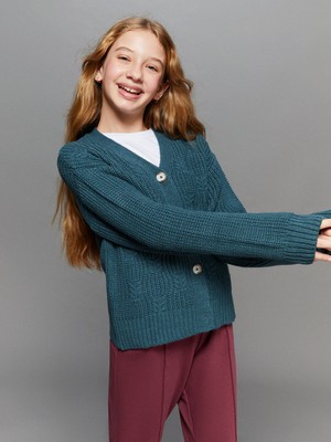 Lc Waikiki Yeni Sezon V Yaka Kız Çocuk Triko Hırka