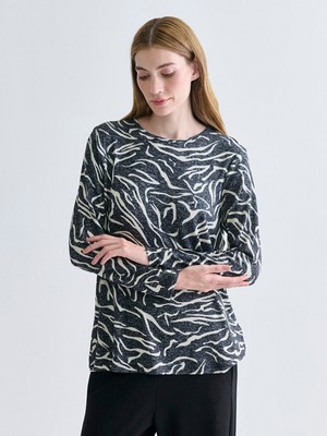 Lc Waikiki Yeni Sezon Bisiklet Yaka Desenli Bluz