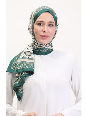 Ottoman Şal 70251-06 Zümrüt Yeşili Hardal
