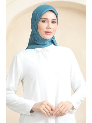 Düz Kristal Eşarp 70252-09 Açık Petrol
