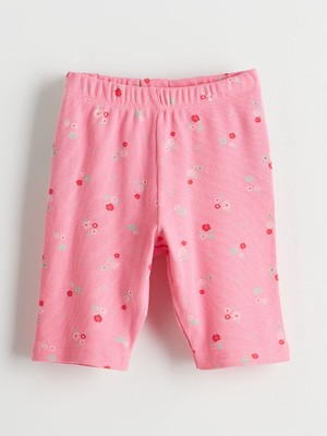 Lc Waikiki Yeni Sezon Beli Lastikli Çiçekli Kız Çocuk Kısa Tayt