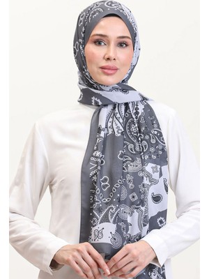 Desenli Soft Şal 70267-12 Füme