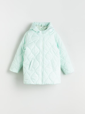 Lc Waikiki Yeni Sezon Kapüşonlu Kapitone Desenli Kız Çocuk Mont