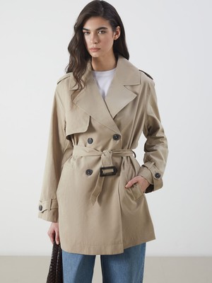 Lc Waikiki Yeni Sezon Kruvaze Yaka Kadın Trençkot