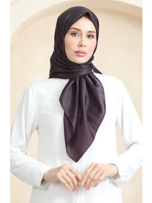 Düz Kristal Eşarp 70252-03 Koyu Mürdüm