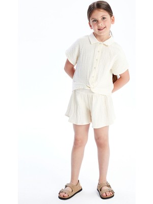 Lc Waikiki Yeni Sezon Beli Lastikli Basic Müslin Kız Çocuk Şort