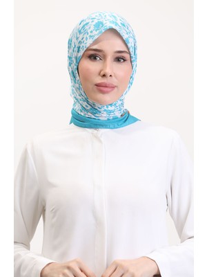 Desenli Soft Eşarp 70261-02 Turkuaz Oranj