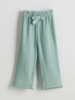 Lc Waikiki Yeni Sezon Beli Lastikli Müslin Kız Çocuk Pantolon