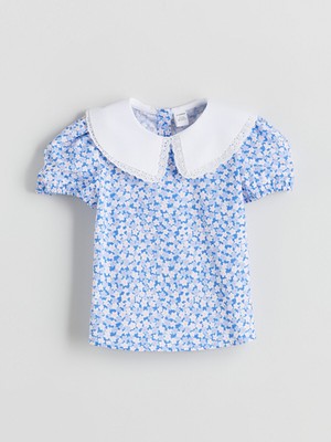 Lc Waikiki Yeni Sezon Bebe Yaka Çiçekli Kız Çocuk Bluz