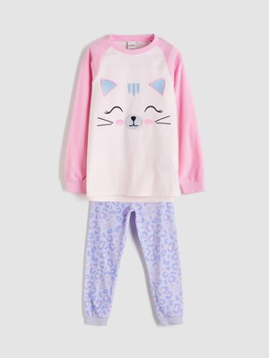 Lc Waikiki Yeni Sezon Bisiklet Yaka Polar Kız Çocuk Pijama Takımı