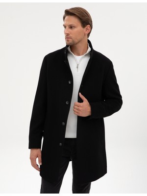 Pierre Cardin Erkek Siyah Slim Fit Palto 50317440-VR046