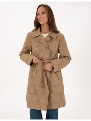 Pierre Cardin Kadın Bej Regular Fit Kaban 50308977-VR011