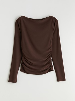 Lc Waikiki Yeni Sezon Kayık Yaka Büzgülü Bluz