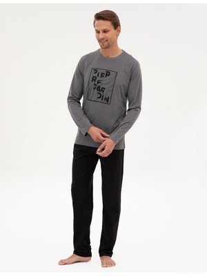 Pierre Cardin Erkek Koyu Gri Pijama Takımı 50322653-VR080