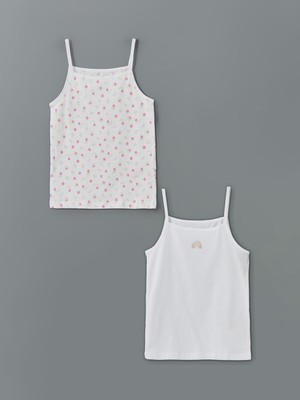 Lc Waikiki Yeni Sezon Kare Yaka Çiçekli Kız Çocuk Atlet 2'li