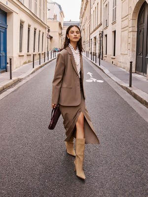 Lc Waikiki Yeni Sezon Beli Fermuarlı Ekose Yırtmaçlı Etek