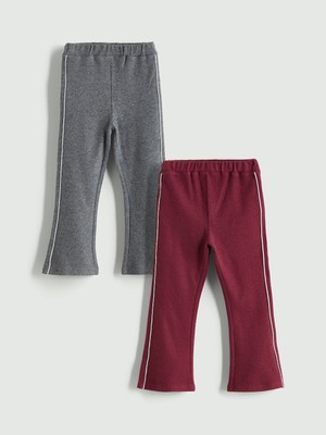 Lc Waikiki Yeni Sezon Beli Lastikli Ispanyol Paça Kız Çocuk Tayt 2'li