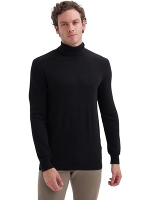  Pamuk Kumaş Slim Fit Basic Tam Balıkçı Kazak