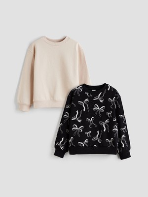 Lc Waikiki Yeni Sezon Bisiklet Yaka Kız Çocuk Sweatshirt 2'li