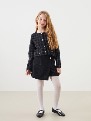 Lc Waikiki Yeni Sezon Beli Lastikli Kız Çocuk Tüvit Şort Etek