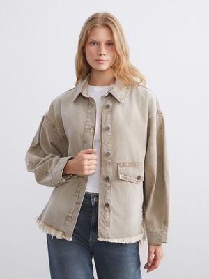 Lc Waikiki Yeni Sezon Oversize Kadın Jean Gömlek Ceket