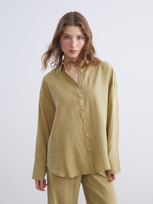 Lc Waikiki Yeni Sezon Oversize Modal Karışımlı Kadın Gömlek