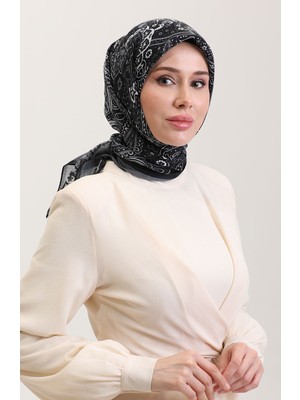 Kehribar Eşarp 70290-11 Siyah Gri