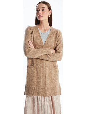 Lc Waikiki Yeni Sezon Şal Yaka Düz Uzun Kollu Kadın Triko Hırka