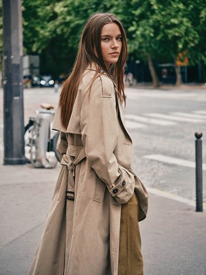 Lc Waikiki Yeni Sezon Kruvaze Yaka Oversize Kadın Trençkot